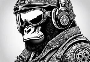 gorilla motorcycle microphone tattoo idea