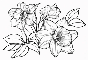 Daffodil birth flower chain tattoo idea