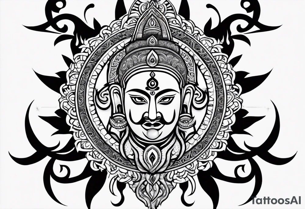 Trishul with damru tattoo on forearm tattoo idea