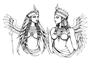 Egyptian goddesses tattoo idea