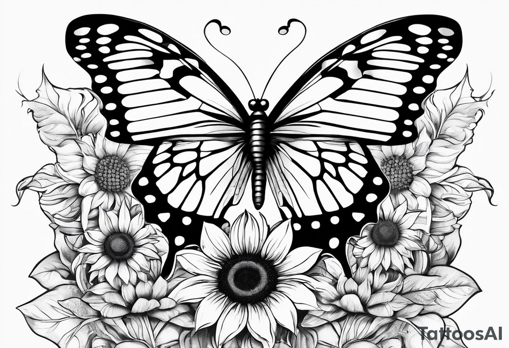 Butterfly, sunflower, book, fly, fish tattoo idea