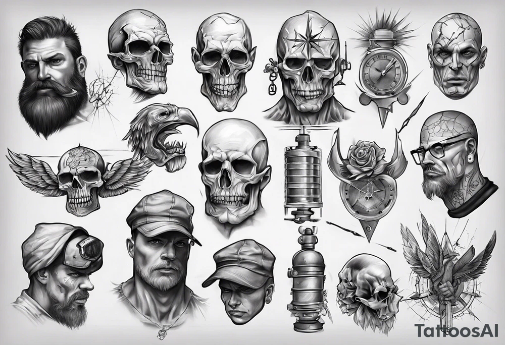 draw a linesmans butt-set tattoo idea