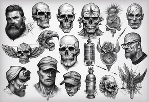 draw a linesmans butt-set tattoo idea