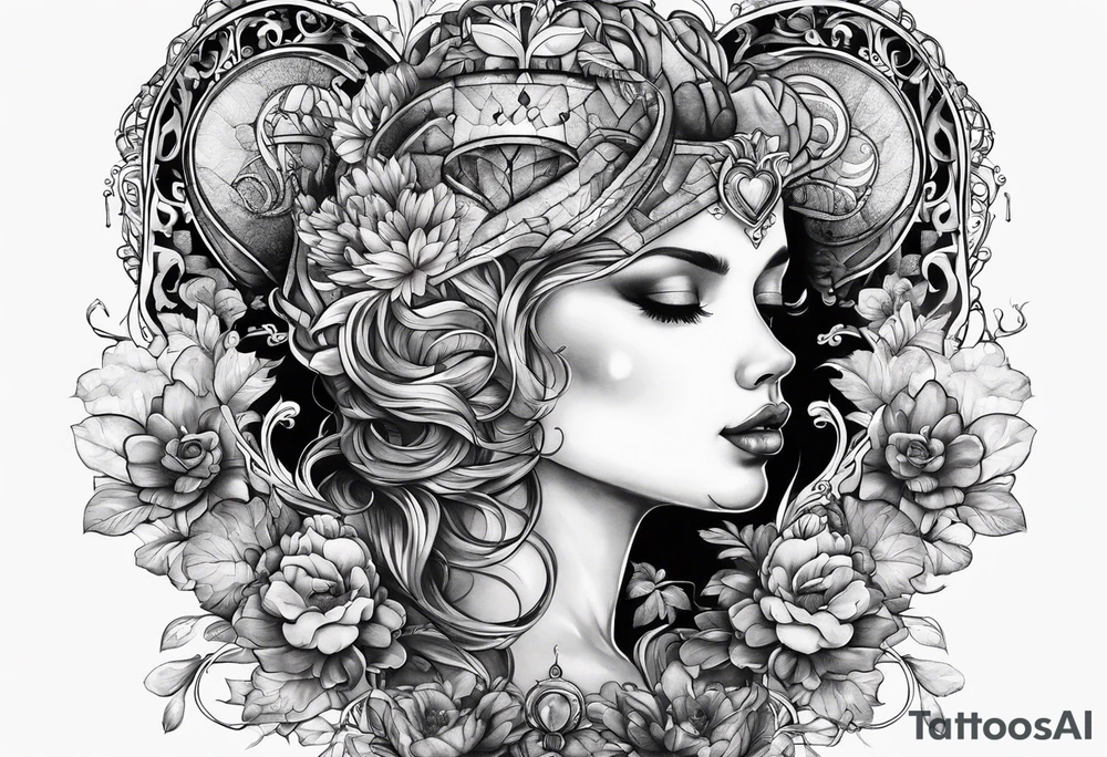 heart brain scale tattoo idea