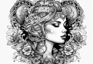 heart brain scale tattoo idea