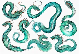 a beautiful turquoise seas serpent tattoo idea