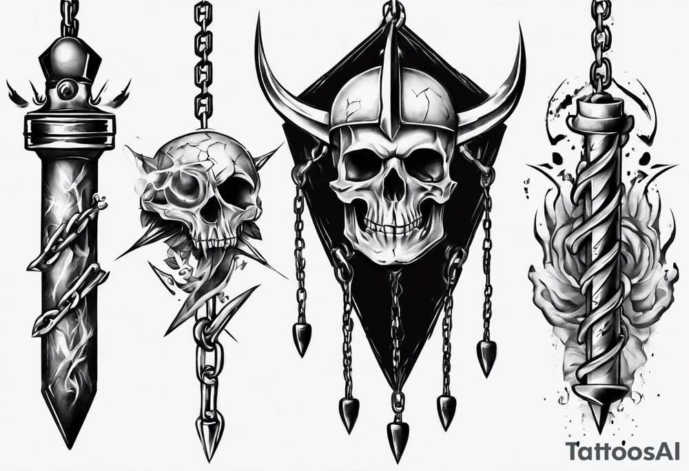 mace on a chain tattoo idea
