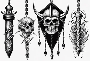 mace on a chain tattoo idea