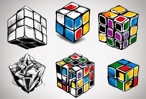 rubiks cube reprosenting perspective tattoo idea