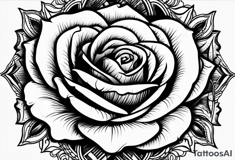 Rose and the inscription 1995 below tattoo idea