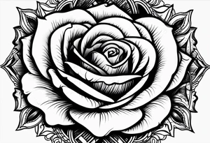 Rose and the inscription 1995 below tattoo idea