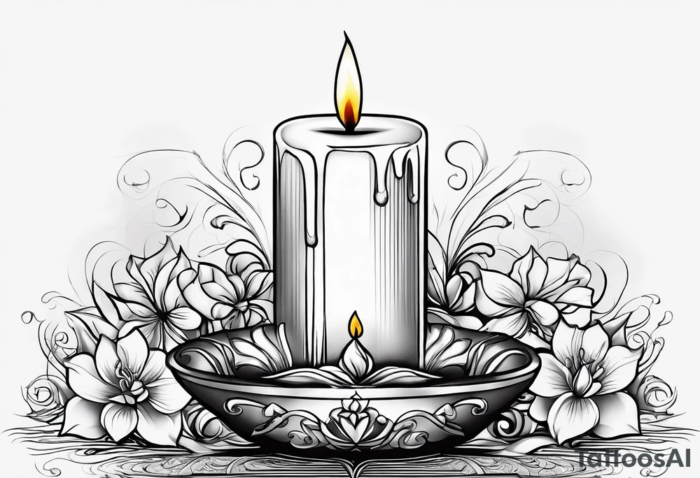 Candle alone in the darkness, a small glimmer of hope tattoo idea