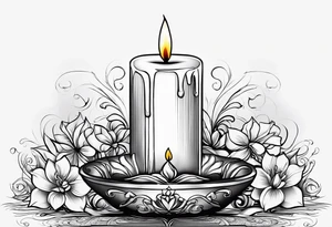 Candle alone in the darkness, a small glimmer of hope tattoo idea