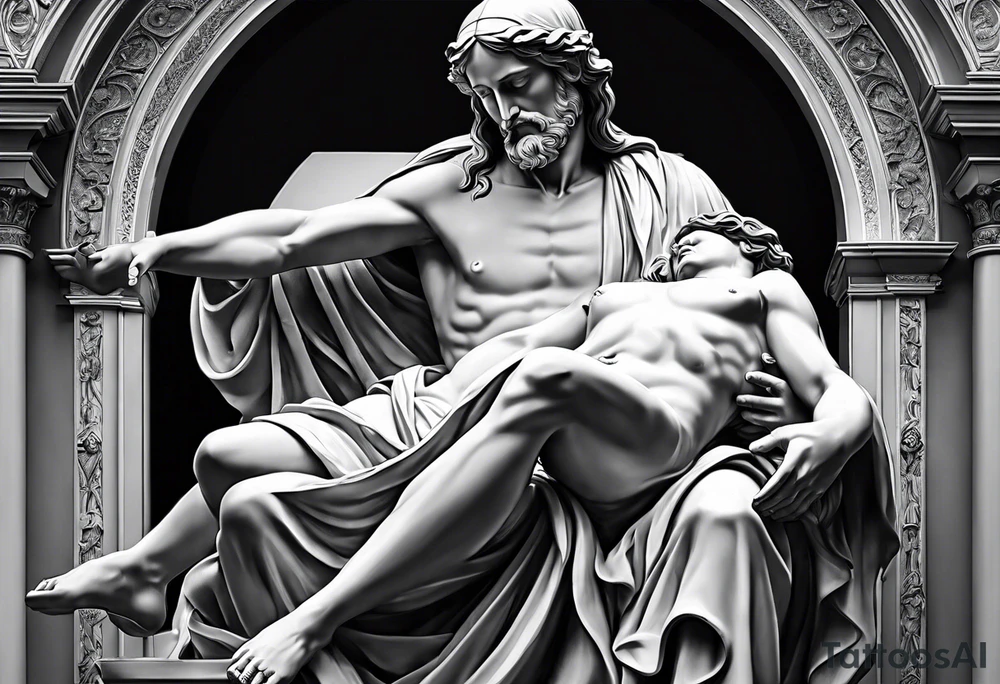 Pieta statue. tattoo idea