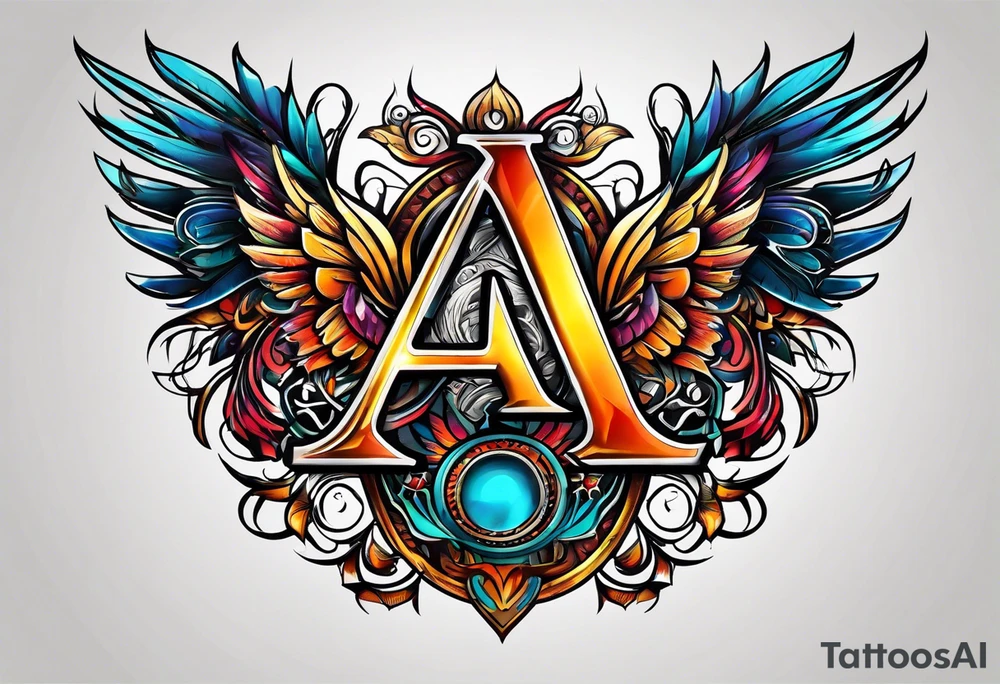 the letters A and R tattoo idea