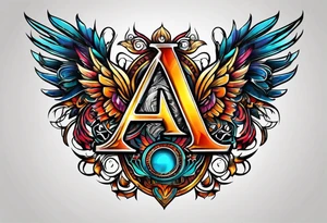 the letters A and R tattoo idea