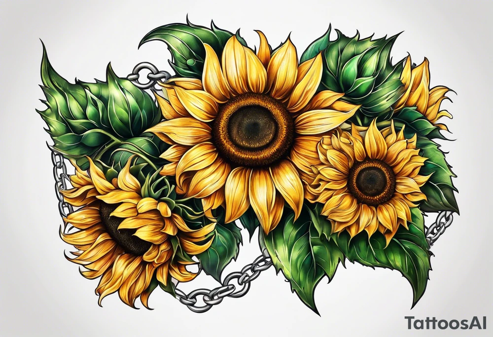Sunflower chain tattoo idea
