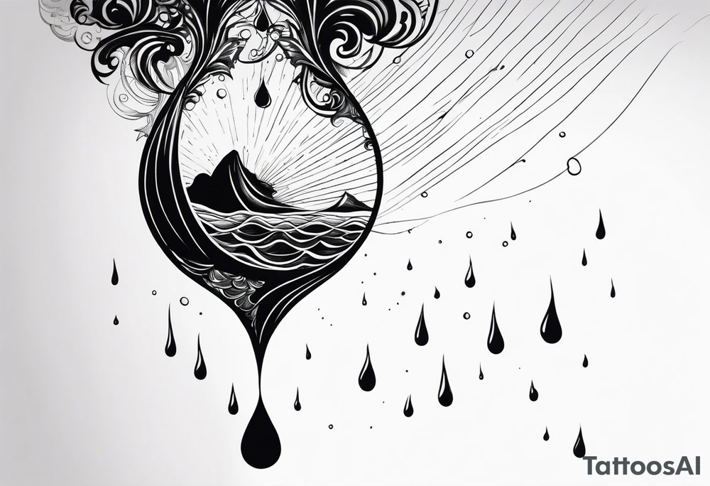 water drop falling into ocean tattoo idea