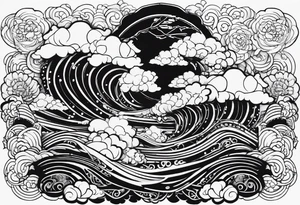 cloud, bassguitar, tattoo idea