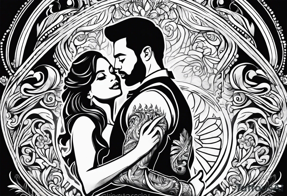 Dancing salsa couple tattoo idea