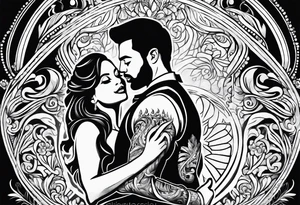 Dancing salsa couple tattoo idea