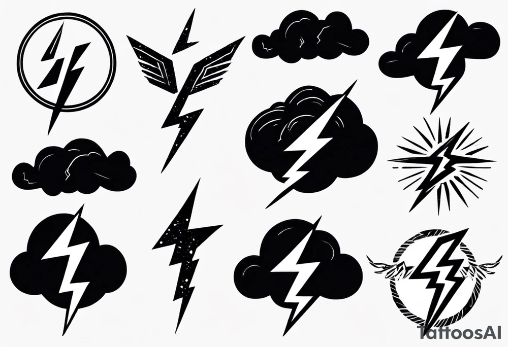 lightning from cloud tattoo idea