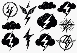 lightning from cloud tattoo idea
