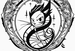 The logo itself of the anime show Fairy Tail that is essentially a fairy with a tail tattoo idea