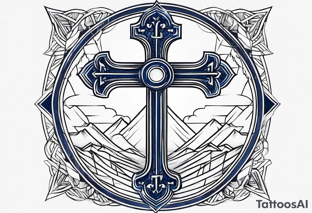 Cross navy tattoo idea