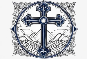 Cross navy tattoo idea