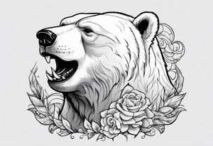 polar bear smoking cigarette tattoo idea