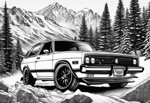 cars, snowboarding, huskie, money, rich tattoo idea