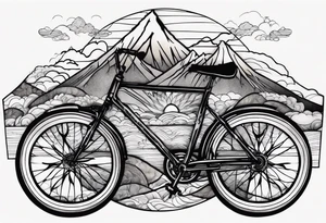 bicycle mountains tattoo idea