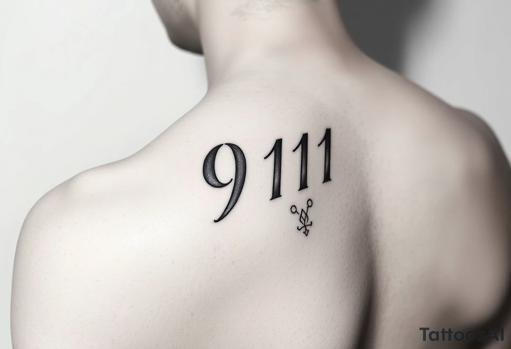Artsy creative way to write 911 feminine tattoo idea