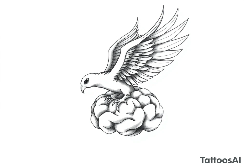 phoenix flying out of a brain tattoo idea