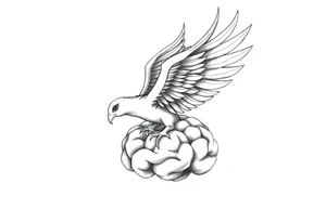 phoenix flying out of a brain tattoo idea