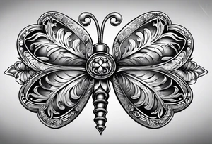 Mechanical Four leaf clover tattoo idea