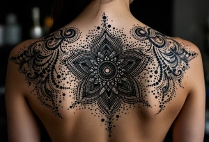 full back tattoo with body contouring tattoo idea