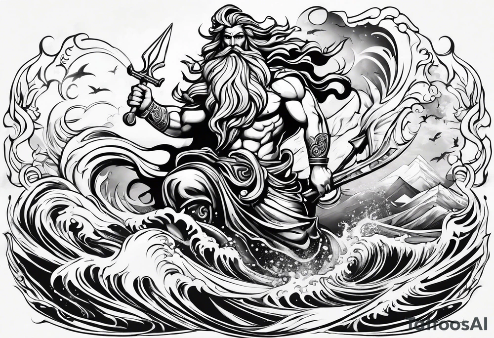 poseidon water tattoo tattoo idea