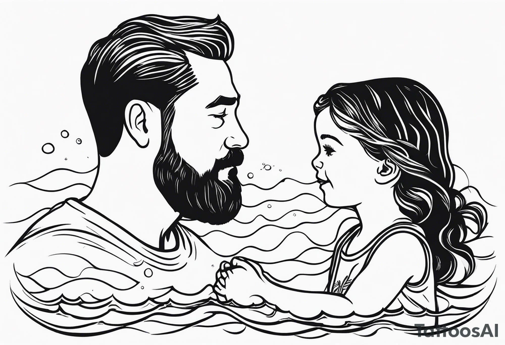 Father daughter matching. Water related. Marine life tattoo idea