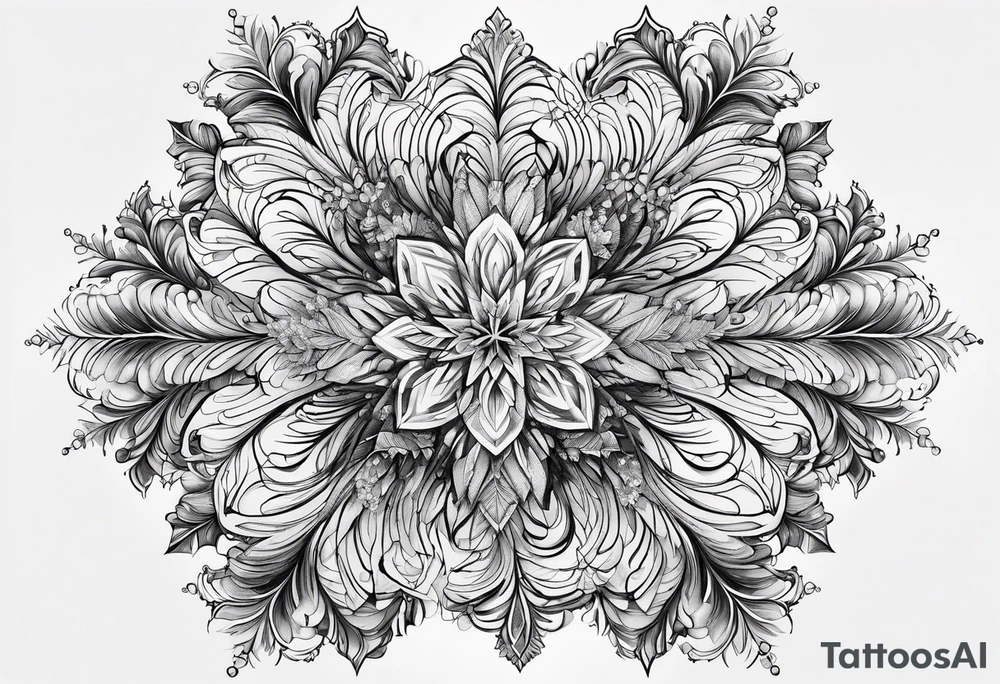 Branched crystal fractal snowflake tattoo idea