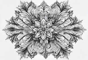Branched crystal fractal snowflake tattoo idea