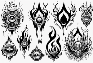 speaker flame tattoo idea