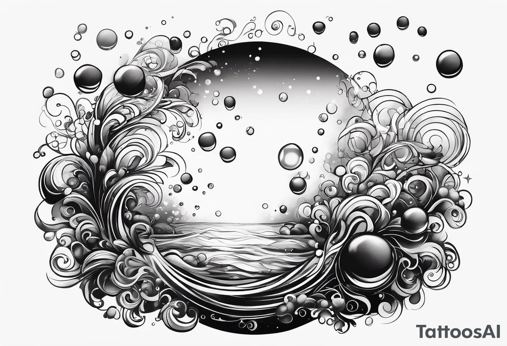 Draw me some magical really simple underwater bubbles and simple stars tattoo idea