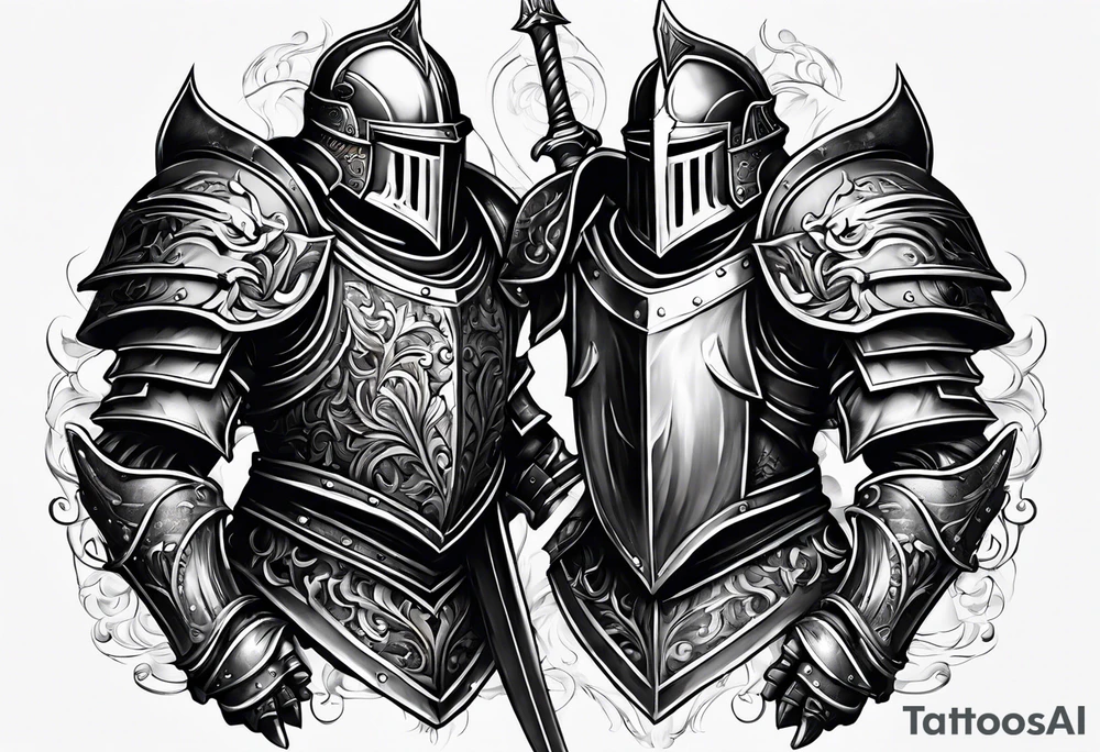 two knights heavy armor tattoo idea