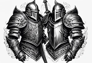 two knights heavy armor tattoo idea