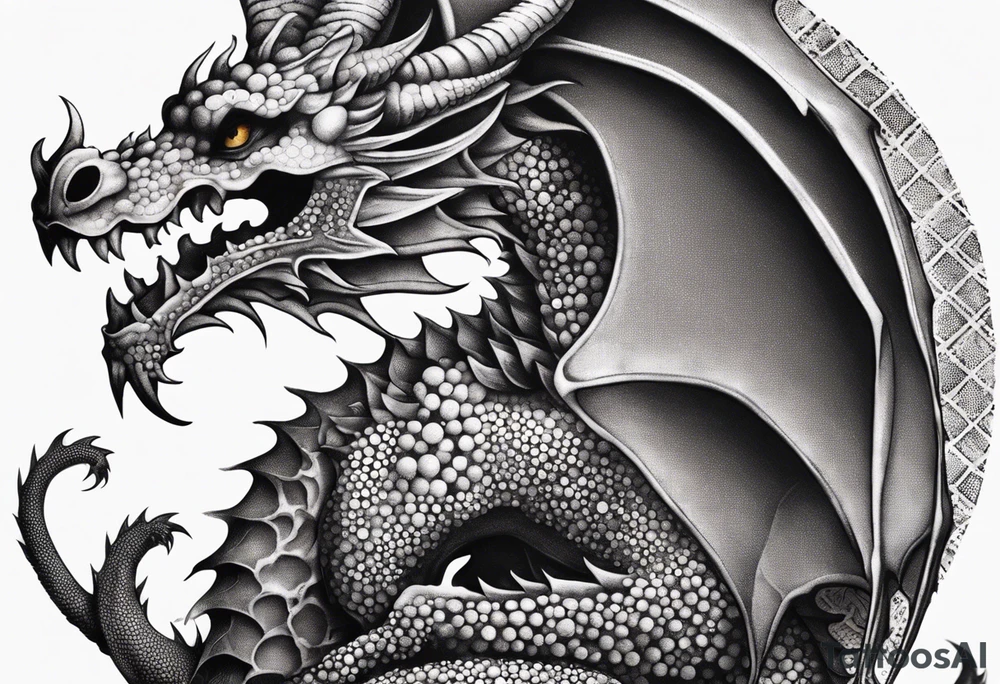 Skeleton Dragon tattoo idea