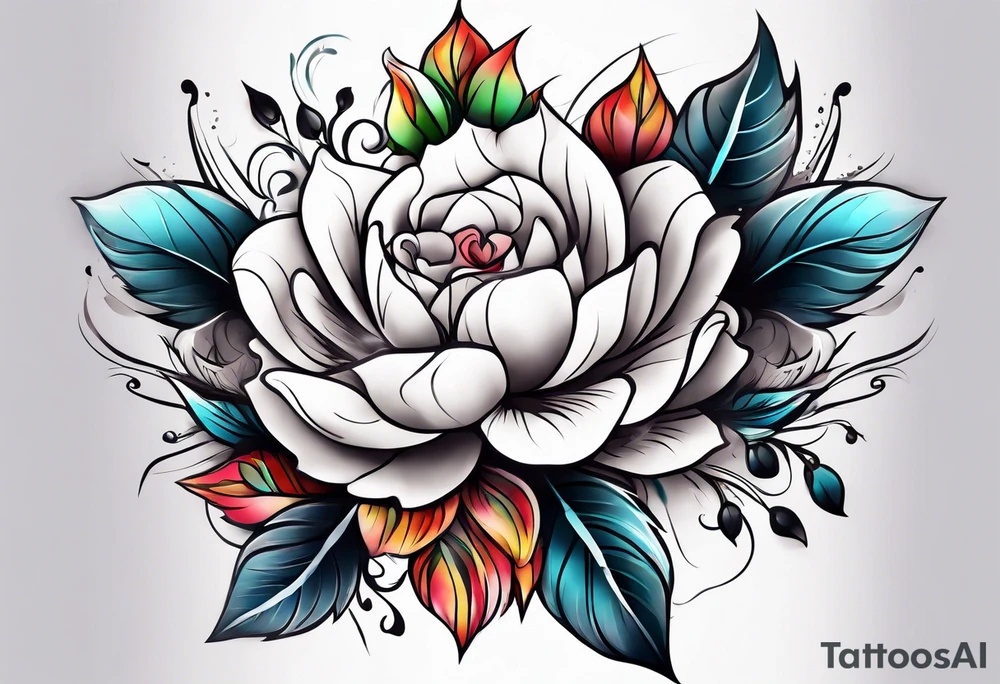 Male floral sleeve tattoo idea