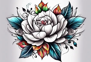 Male floral sleeve tattoo idea