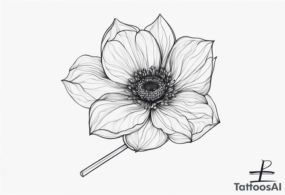 Xray flower with stem spelling out Ryan tattoo idea